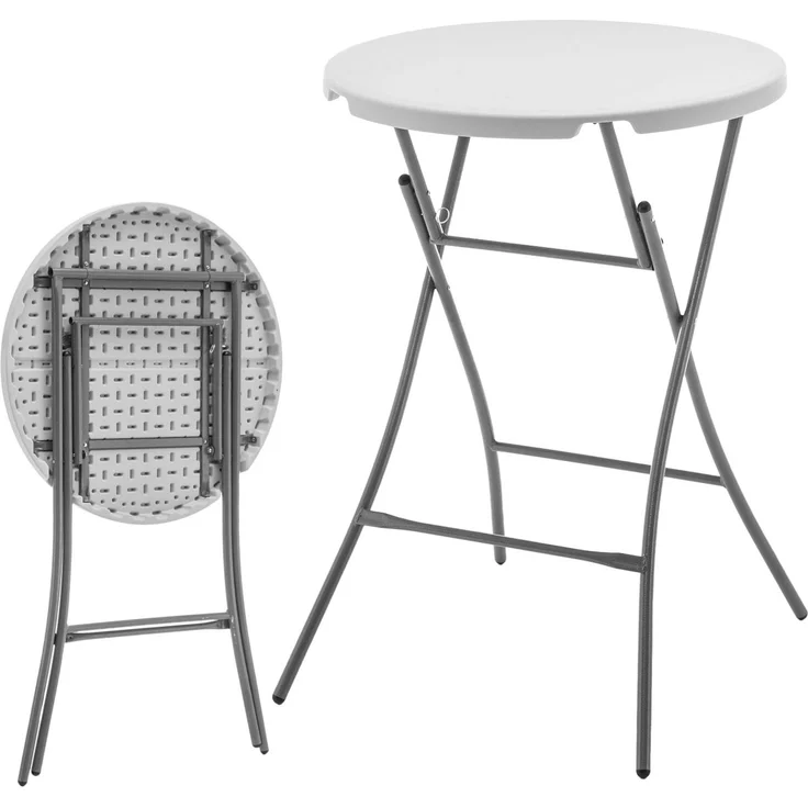Floordirekt- Gartentisch Klappbar Rund Kunststoff 110x80 cm - Buffettisch mit Tragegriff - Klapptisch für Garten Terrasse und Balkon - Campingtisch 6 Personen (Nagano)