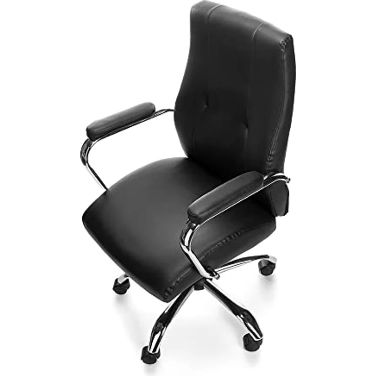 Rocada Ergonomischer Schreibtischstuhl | Bürostuhl | Stuhl mit Rollen und Armlehnen | Verstellbarer Stuhl | Schwarz – Bild 6