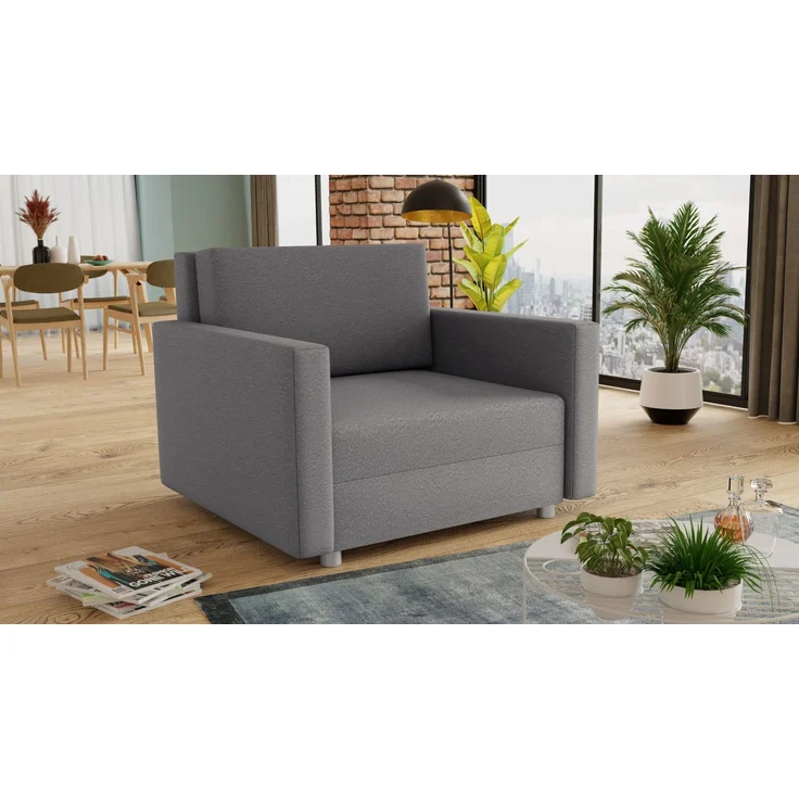 Schlafsofa Pura Midi mit Bettkasten - Polstersofa mit Schlaffunktion, Sofa, Bettsofa, Wohnlandschaft (Grau (Suedine 06)) – Bild 1