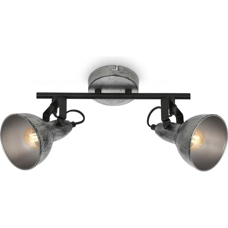 BRILONER - Deckenlampe Vintage schwenkbar, E14 Fassung, max. 40 Watt, Deckenleuchte, Lampe, Wohnzimmerlampe, Schlafzimmerlampe, Küchenlampe, Deckenstrahler, 30,5 x 10 x 18 cm, Antik-Silber – Bild 1