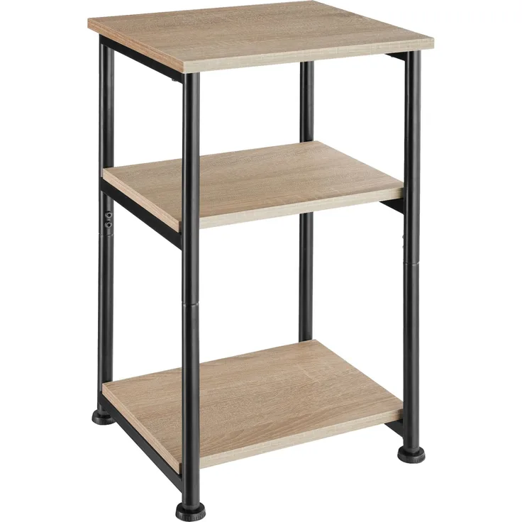 tectake Beistelltisch Memphis (1-St, 1 tlg), Handlicher Beistelltisch mit drei Ablagen im rauen Fabrik-Look