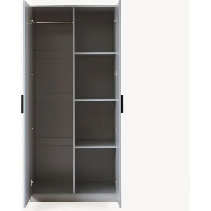 Kleiderschrank Eiselfing 176x80x52 cm 4 Fächer Grau [en. casa] – Bild 7