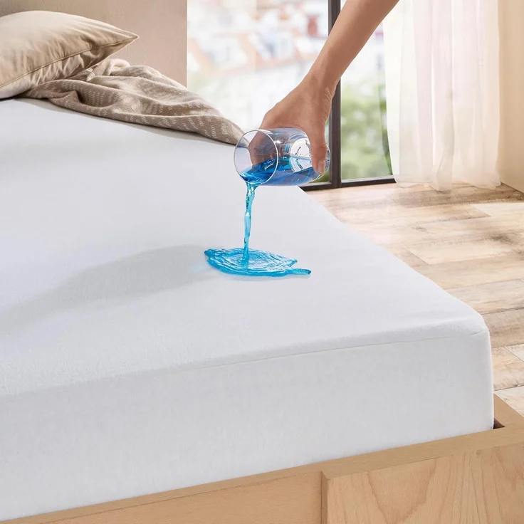 Erwin Müller Spannbettlaken, Molton, Gummizug: Rundumgummi, (1 Stück), Frottee wasserdicht/kochfest Uni – Bild 6