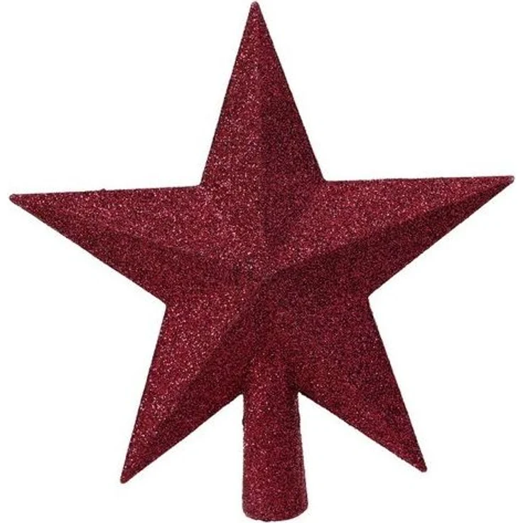 Kaemingk Christbaumspitze, Christbaumspitze Stern mit Glitzer 19cm Kunststoff - Festlich Rosa – Bild 2