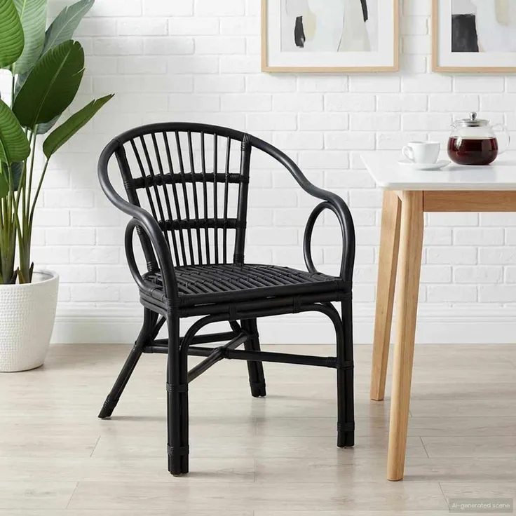 vidaXL Stapelstuhl Schwarz 58 x 60 x 81 cm Rattan 42033215