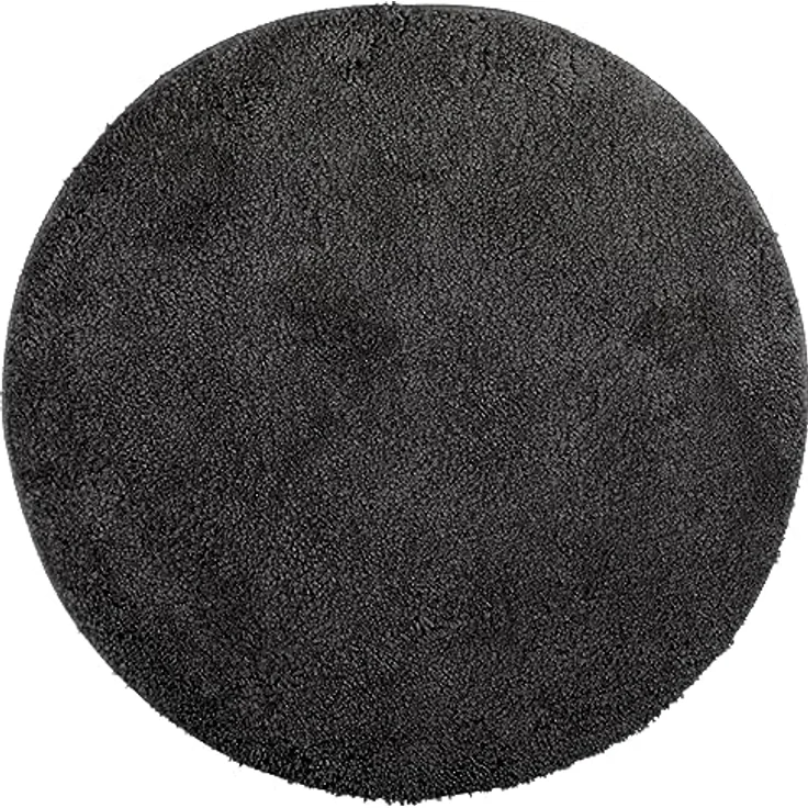 Brandsseller Badematte Rund Ø 60 cm Badteppich Badvorleger Badezimmerteppich Duschvorleger Schwarz – Bild 2
