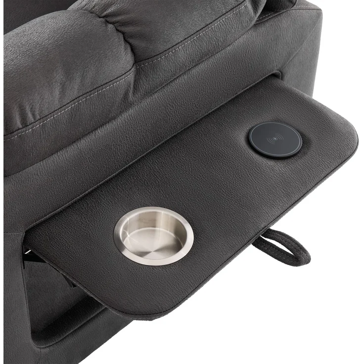 TV-Sessel 103x96x87 cm für 1 Person, elektrisch aufstehbar, mit Massage und Wärme, grau – Bild 10
