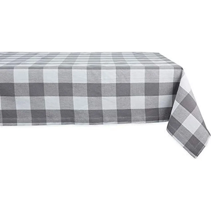 DII Buffalo Check Collection Klassische Tischdecke, 60x120 cm, Grau & Weiß – Bild 2