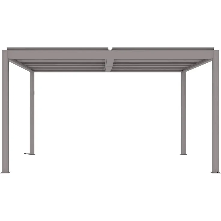 Vente-unique - AMADORA Terrassenüberdachung Metall Schokoladenbraun - B 305 cm x H 220 cm x L 395 cm – Bild 4