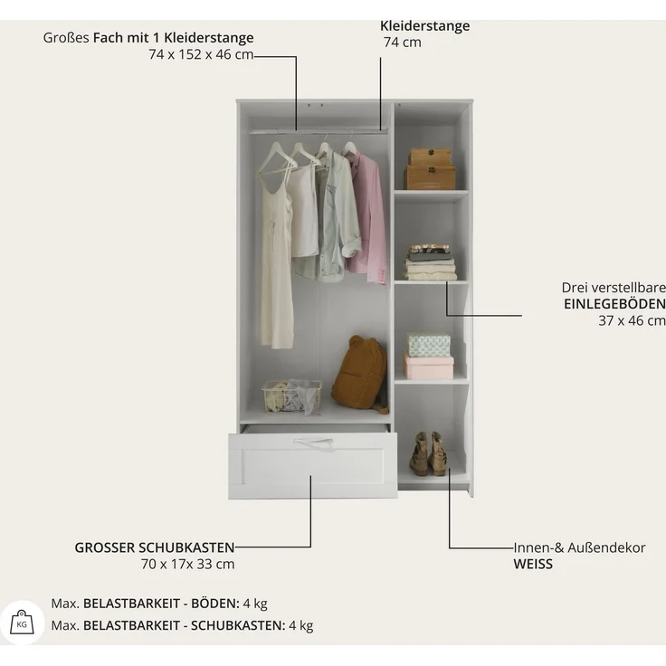 Kleiderschrank HALIFAX – Bild 2