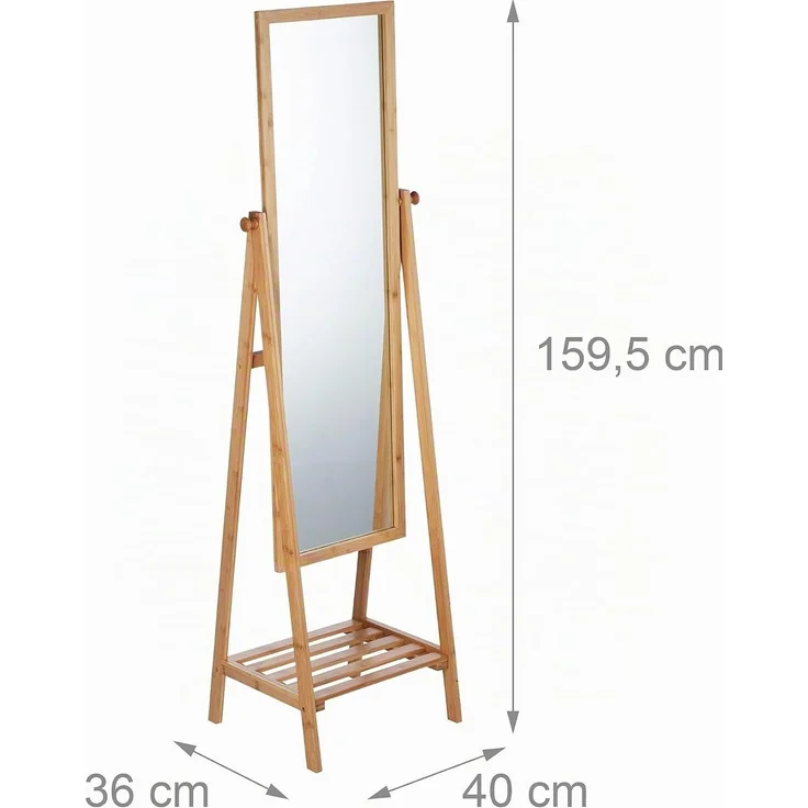 Relaxdays Standspiegel Bambus – Bild 5
