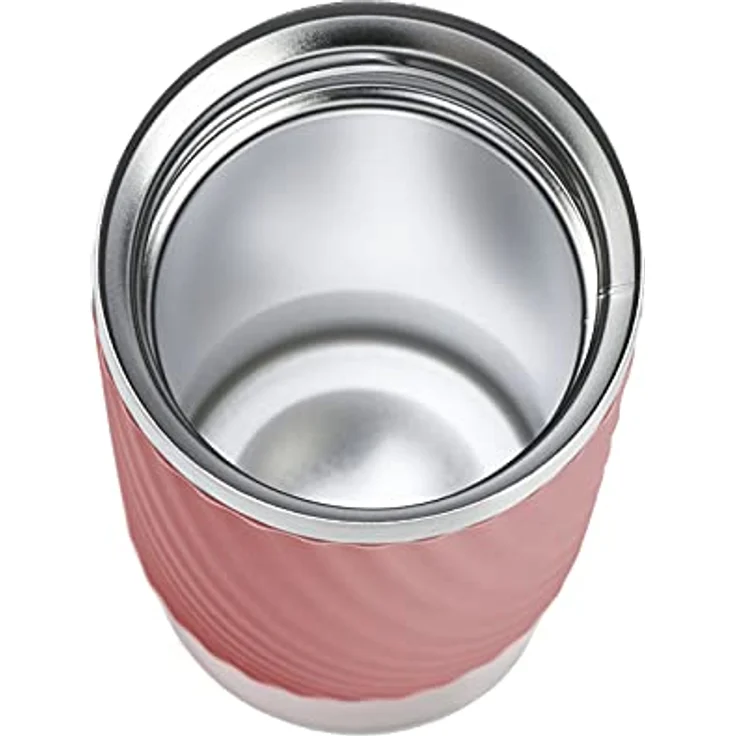 EMSA 'Travel Mug Easy Twist' Isolierbecher, Edelstahl/Silikon, koralle, 360 ml – Bild 7