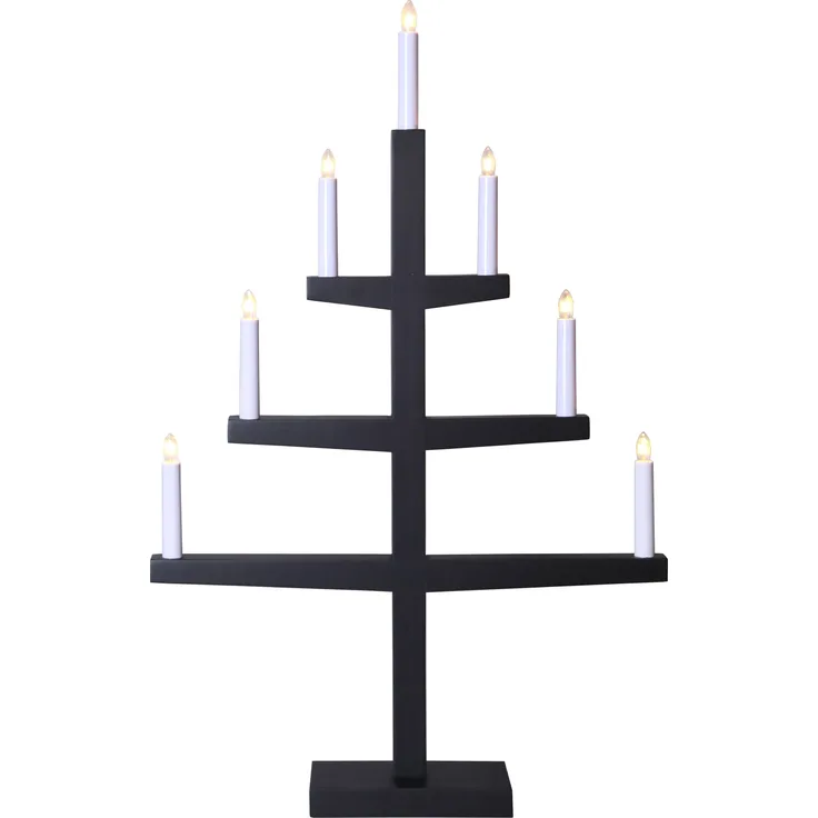 Fensterleuchter "Tripp", 7-flammig, Eiche, schwarz