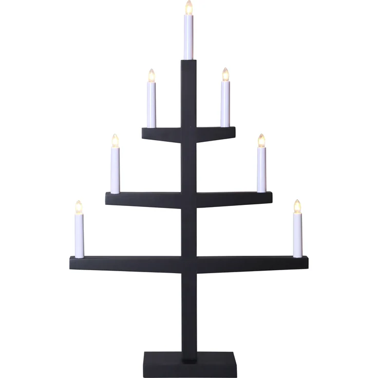 Fensterleuchter "Tripp", 7-flammig, Eiche, schwarz