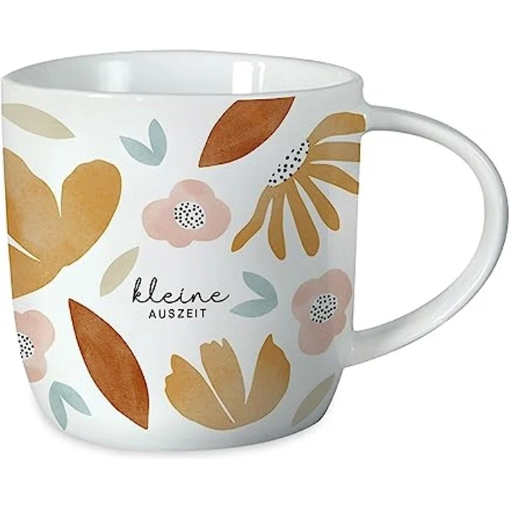 Grafik-Werkstatt Kaffeetasse mit Spruch 300 ml Porzellan Tasse Kleine Auszeit, Vielseitig – Bild 1