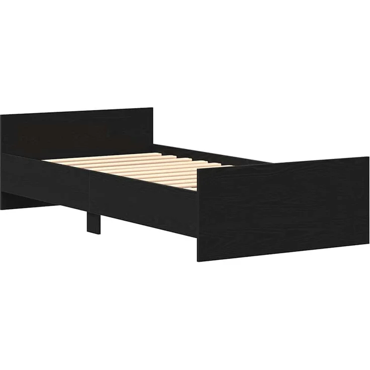 vidaXL Bettgestell ohne Matratze Schwarz Eichen-Optik 75x190 cm 862312 – Bild 4
