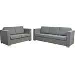 vidaXL Zweiteilige Sofagarnitur Stoff Hellgrau 274212