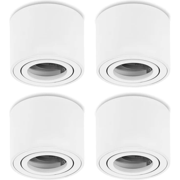 Sweet LED Aufbauleuchte 4er Set Deckenspots 50mm weiß-matt rund – geeignet für LED-Modul 230V, flach, ohne Leuchtmittel, Aufbaustrahler LED, Deckenstrahler – Bild 3