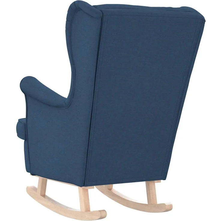 Schaukelsessel, Schaukelstuhl Blau 74x90x102 cm Stoff – Bild 6