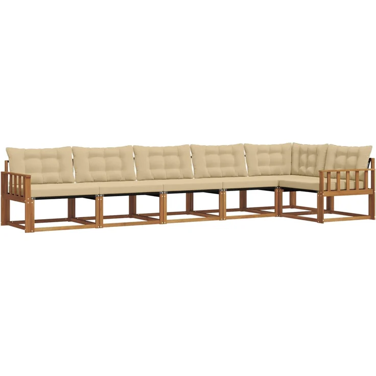 vidaXL Outdoor-Sofagarnitur 6 stk. 6-Sitzer Natur und Beige 3369504 – Bild 2