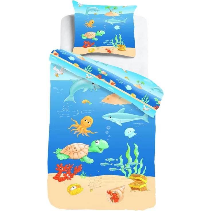 Lustige Meerestiere Bettwäsche Digitaldruck ESPiCO Sleep and Dream 135 x 200 + 80 x 80 cm – Bild 1