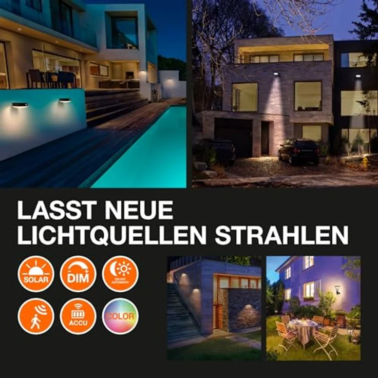 Osram ENDURA Style Oval Solar-Wandleuchte, kaltweißes Licht (4000K), integrierter Sensor, ohne Strom nutzbar, lange Batterielaufzeit: 30 Mal 60 Sekunden im PIR Modus, Schutzklasse IP44, schwarz – Bild 6