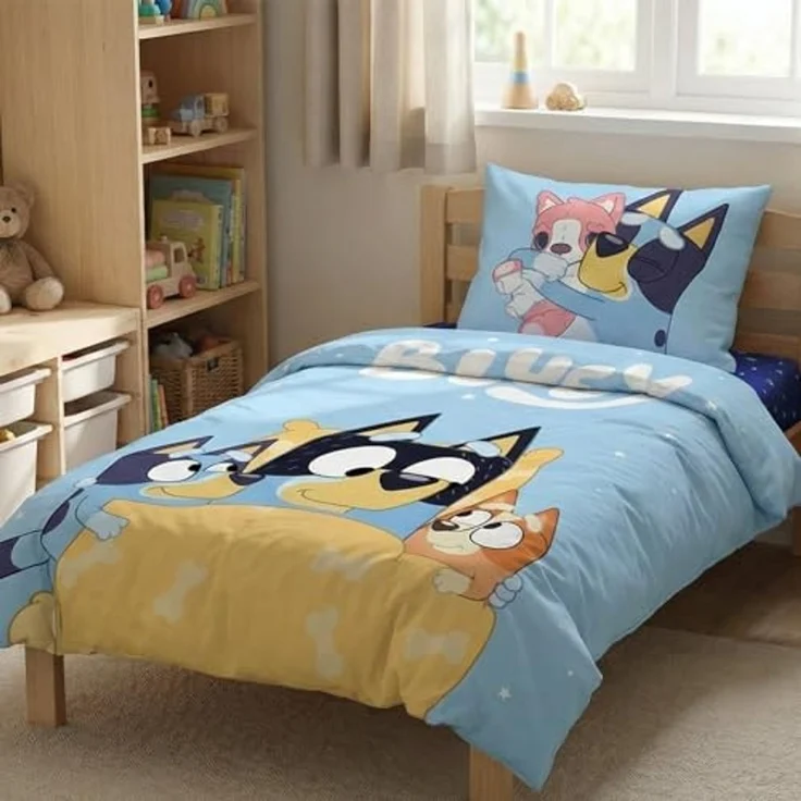 Bluey Bettwäsche Bluey und Bingo Kinder Bettwäsche 2tlg. Set, Deckenbezug 135-140x200 Kissenbezug 65x65 100% Baumwolle – Bild 4