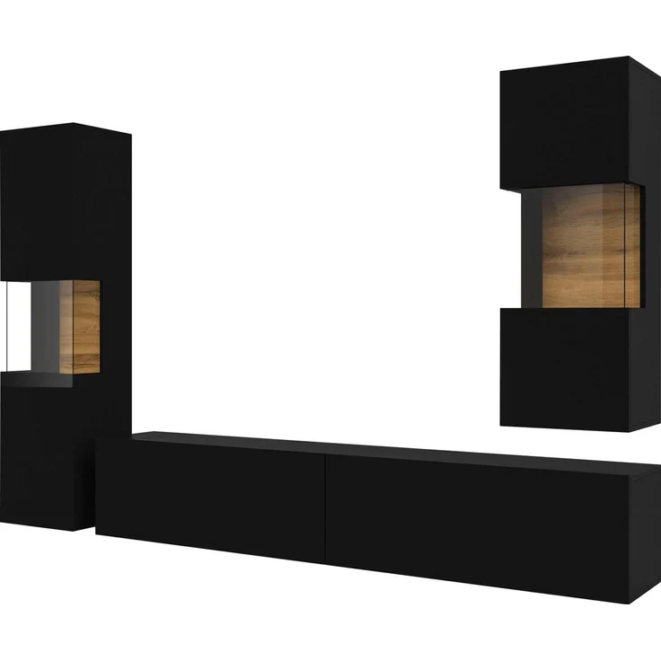 Home affaire Wohnwand Ava, Wohnzimmer-Set hängend/stehend montierbar, Vitrine, Lowboard, 3-tlg. – Bild 3