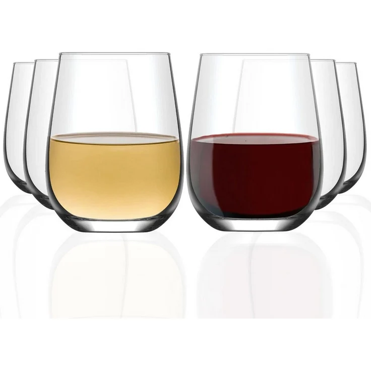 LAV Gläser-Set Gaia Softdrinkglas, 6-tlg, Glas, 6er Set, 475ml, mit feinem Rand, ideal für Soft Drinks, Wein, Wasser – Bild 3
