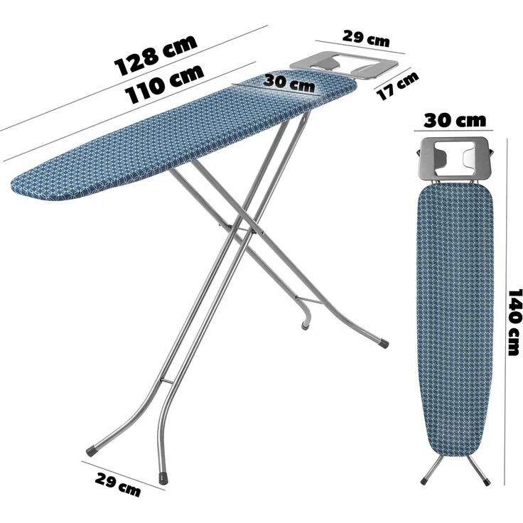 KADAX Bügelbrett 110x30cm klappbar mit Griff Standard-Bügeleisen – Bild 2