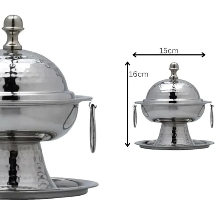 Marrakesch Orient & Mediterran Interior Zuckerdose Deko Aesthetic Zuckerdose Tischdeko Aufbewahrung Bonboniere Silber, Edelstahl, (1-tlg), Handarbeit – Bild 3