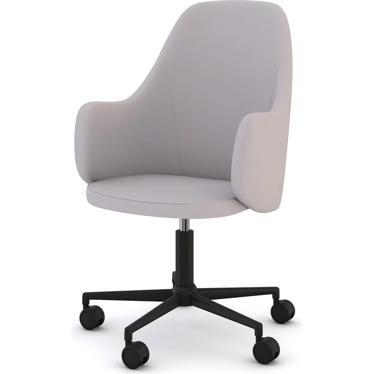 ASSMANN Schalenstuhl Consento Triest High Back gepolstert mit Rollen Hellgrau 56x63x98cm Textil – Bild 9