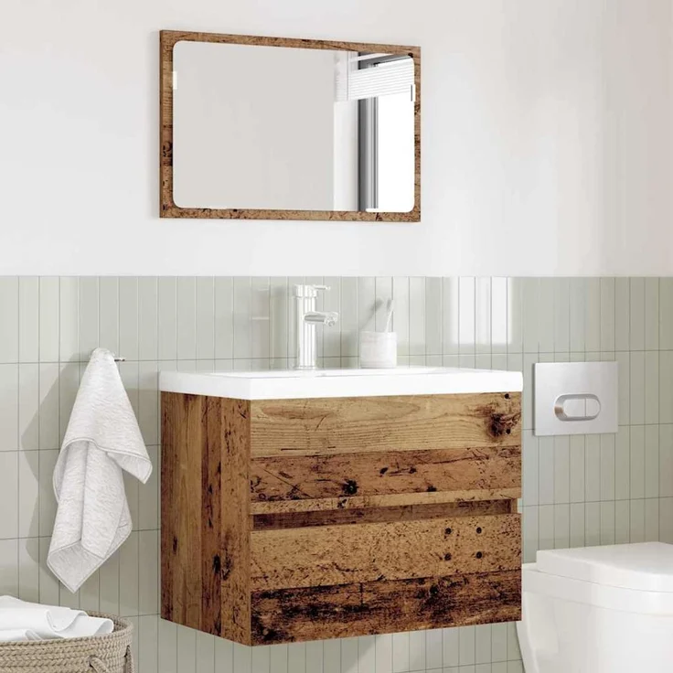vidaXL Badezimmermöbel-Set 2 pcs Altholz Sperrholz und Metall 875432 – Bild 4