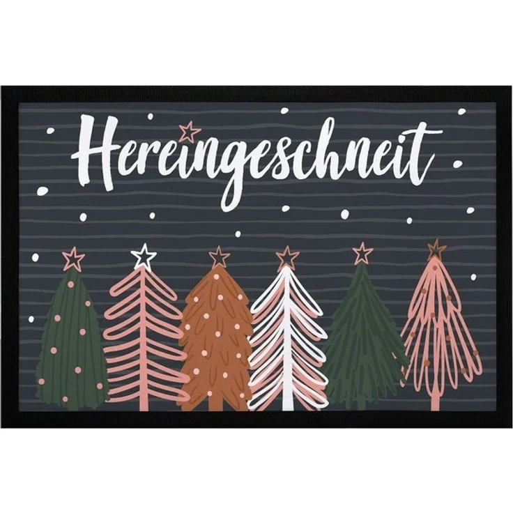 MoonWorks Fußmatte Fußmatte Weihnachten Winter Motiv Hereingeschneit Schneeflocken, rechteckig – Bild 4