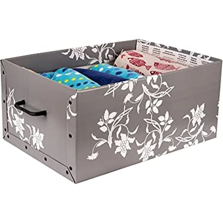BigDean Aufbewahrungsbox 3x je 45 Liter mit Deckel & Griffen stabile Pappe Ordnungsboxen (Set, 3 St, Aufbewahrungsbox), Robust + Stabil mit Griff, Hübsche + praktische Deko-Box – Bild 3