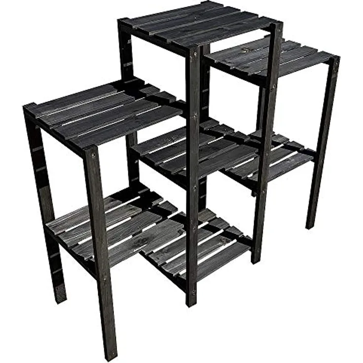 Blumentreppe Blumenregal Pflanzregal Blumenhocker Standregal schwarz