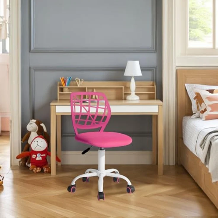 FurnitureR Bunte Schreibtischstuhl, Modernes verstellbares Design Computer Sitz, Swivel Armless Stuhl, Kinderzimmer, Home Office Task Chair – Bild 3