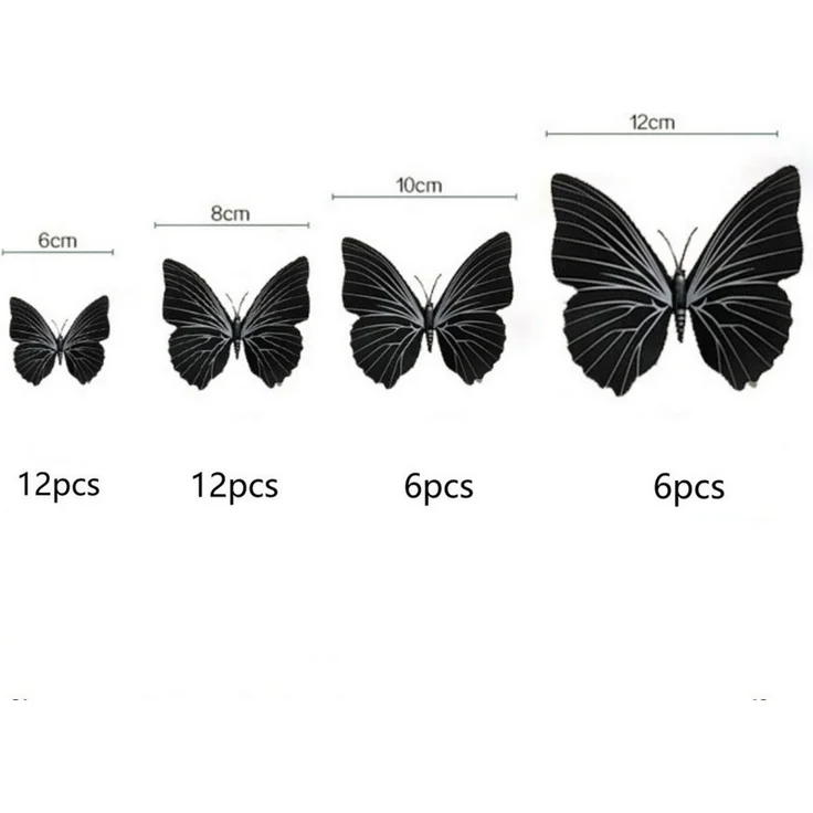FOUORTUNATE-BEE 3D-Wandtattoo 3D Schmetterling Wandsticker 36er Set für Wanddeko (36 St), 3D Wandtattoo Schmetterlinge für Wohnzimmer & Schlafzimmer – Bild 2