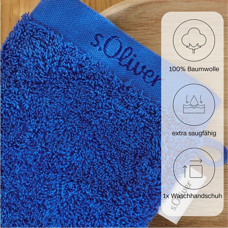 s.Oliver Waschhandschuh s.Oliver, Premium Qualität, 600 gr/m², auch als Sets erhältlich, Walkfrottier (1-St), große Farbauswahl, auch als Duschtuch, Handtuch, Gästetuch – Bild 3