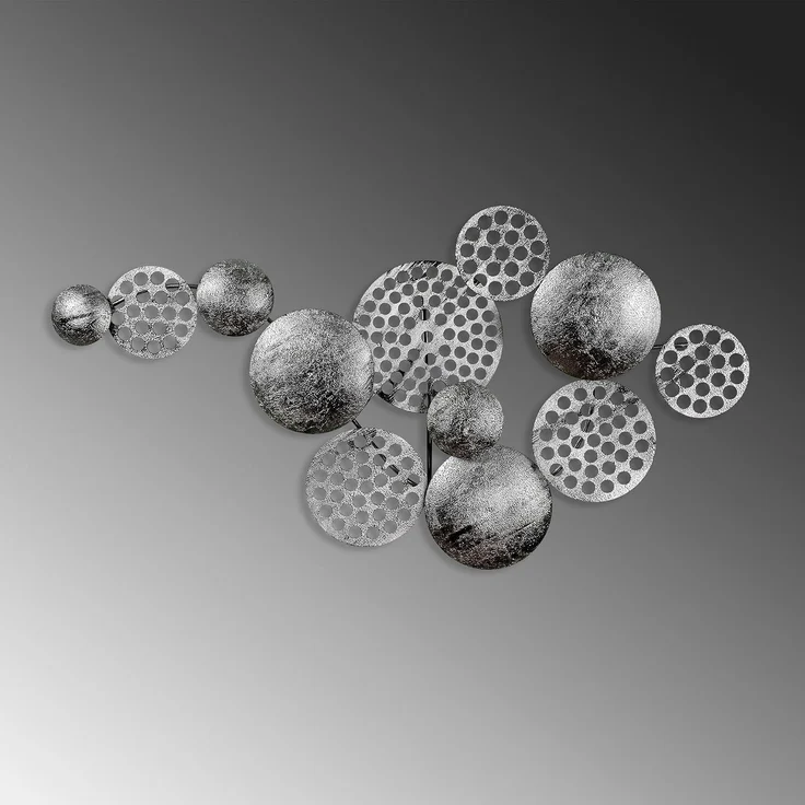 Wallity 'Aurora 5' Dekoratives Wandaccessoire aus Metall, Silber, 82 x 45 cm – Bild 5
