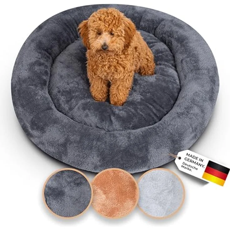 Belune Tierbett Deluxe - kuschelweiches Donutkissen - Made in Germany, vegane Materialien, verschiedene Größen und Farben, extra gemütlich, Made in Germany – Bild 2