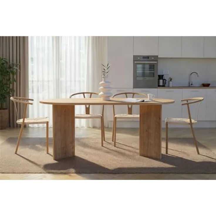 Skye Decor Esstisch Sablin (1-St, 1 Tisch), modernes Design, stabile 180 x 90, Oval Tischplatte – Bild 3
