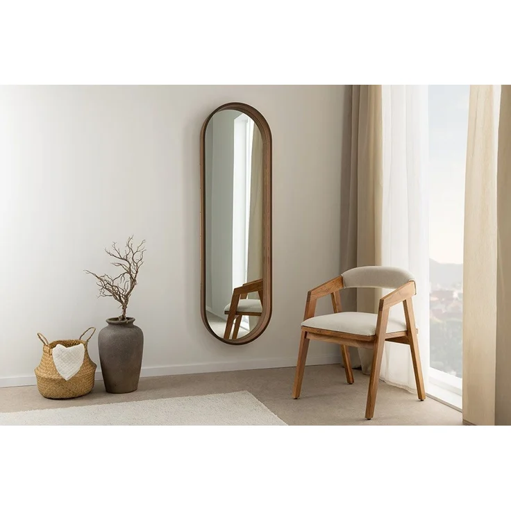 riess-ambiente Wandspiegel PORTRAIT 165cm braun – Walnussholz-Design, oval, Ganzkörper (Einzelartikel, 1-St), großzügige Spiegelfläche als Statement – ideal für Ankleide oder Flur – Bild 3