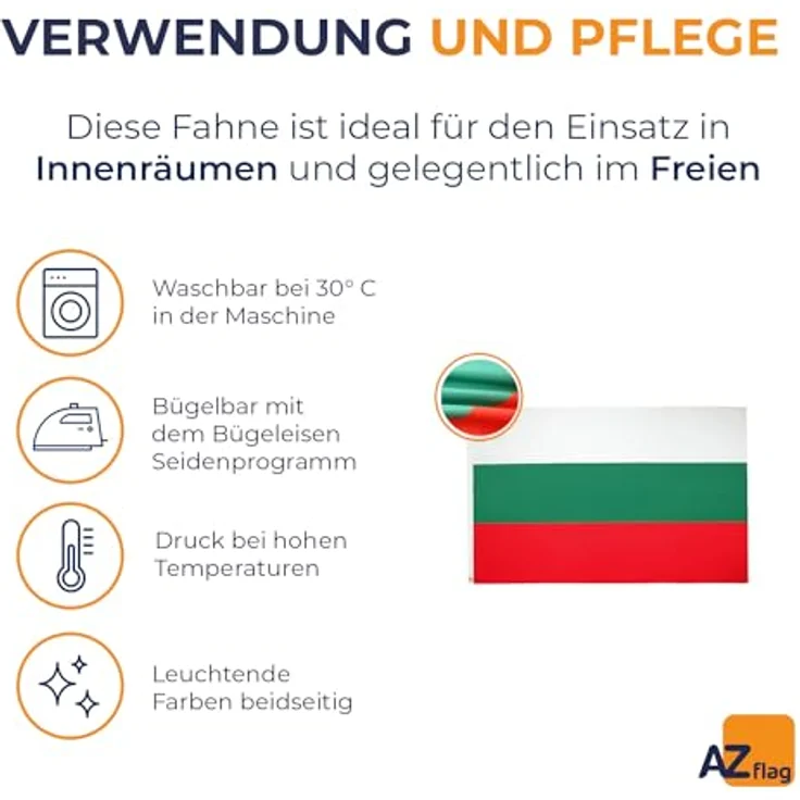 AZ FLAG - Flagge Bulgarien - 150x90 cm - Bulgarische Fahne 100% Polyester mit Messing-Ösen - 110g – Bild 5