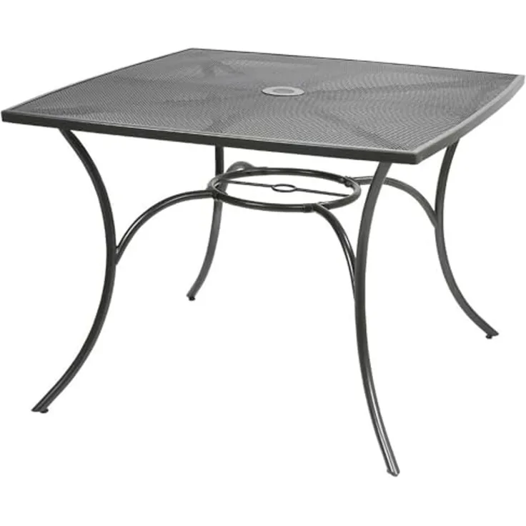 Metall-Gartentisch 100cm Gartenmöbel Metalltisch Balkontisch Terrassentisch grau