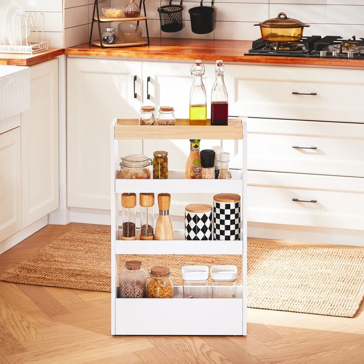 SoBuy NSR12-W Küchenwagen, MDF, Lackiert, Weiß, 50 x 80 x 15 cm – Bild 10