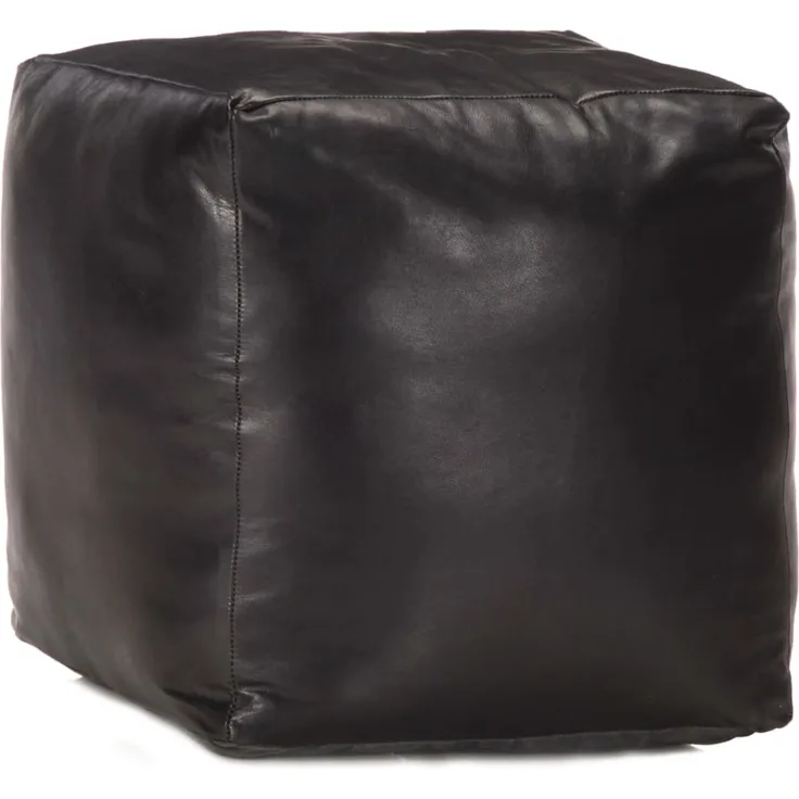 Pouf Schwarz 40 x 40 x 40 cm Echtes Ziegenleder [248128]