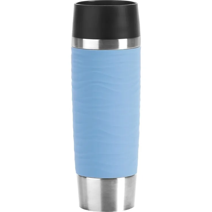 EMSA 'Travle Mug Waves' Isobecher, Edelstahl, hellblau, 500 ml
