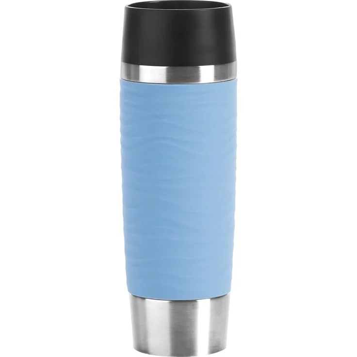 EMSA 'Travle Mug Waves' Isobecher, Edelstahl, hellblau, 500 ml