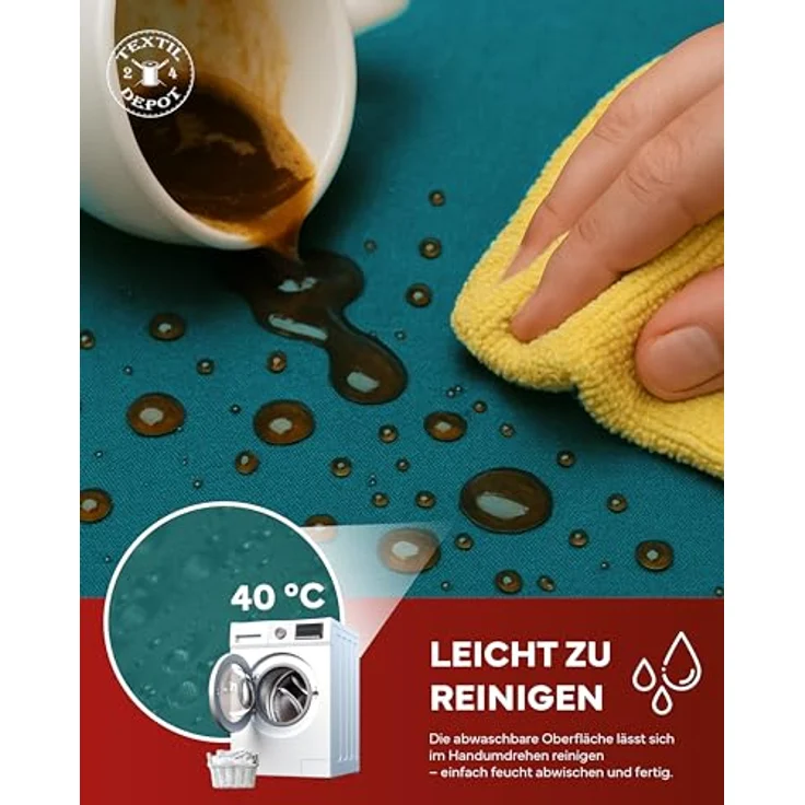 texpot Tischdecke Lotuseffekt Leinenoptik Bügelfrei Fleckschutz wasserabweißend (1-tlg) – Bild 5